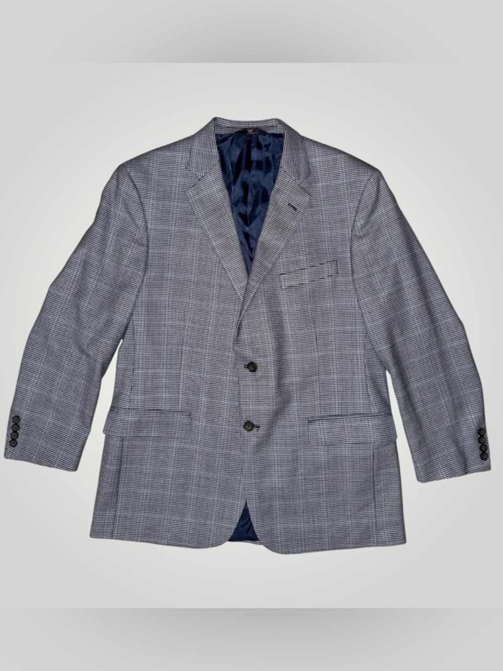 Brooks Brothers 346 Madison Fit Sport Coat 43R Wool Blue Plaid Two Button Blazer